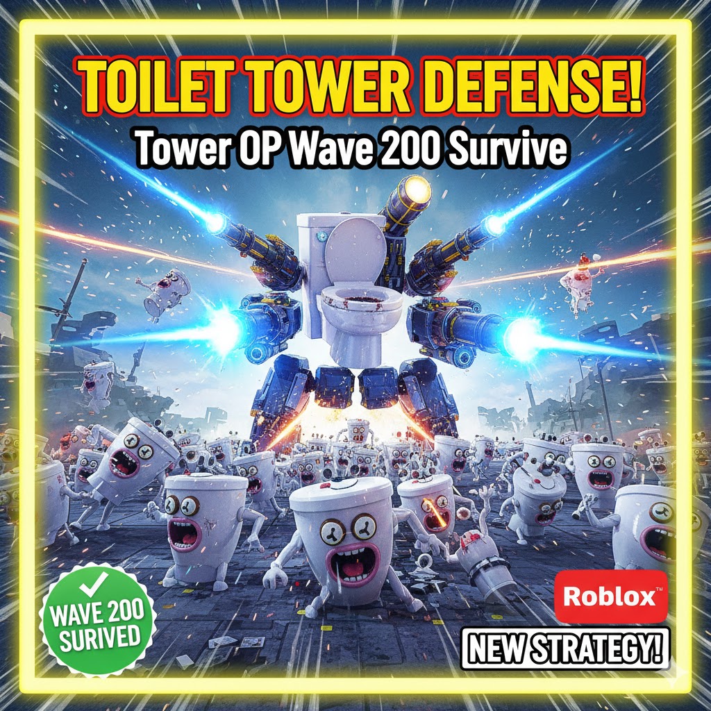 Toilet Tower Defense Roblox: Tower OP Survive Wave 200 Tanpa Mati!