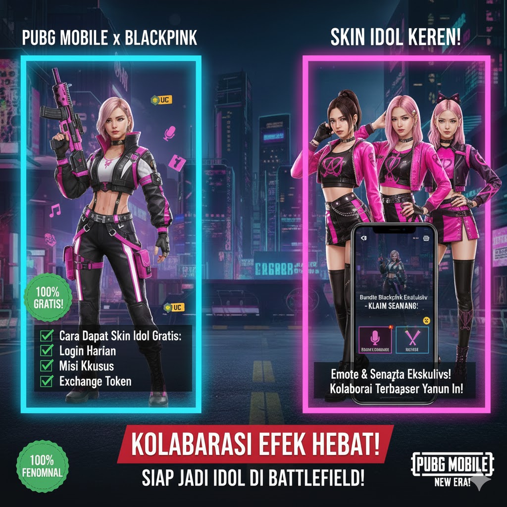 Kolaborasi PUBG Mobile x Blackpink, Skin Idol Keren!