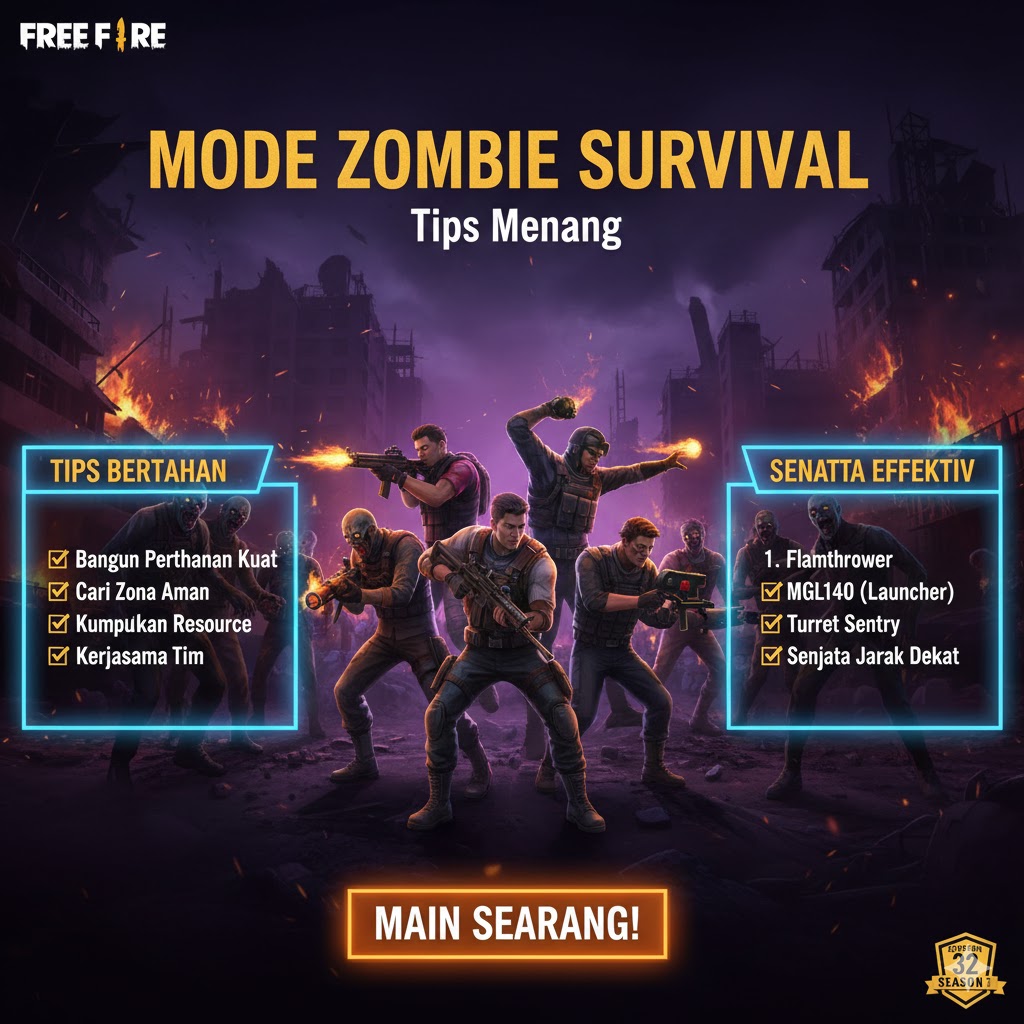 Mode Zombie Survival Free Fire: Tips Menang
