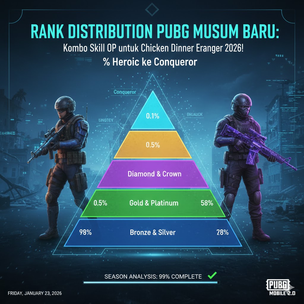 Rank Distribution PUBG Musim Baru S28: Berapa % Heroic ke Conqueror?
