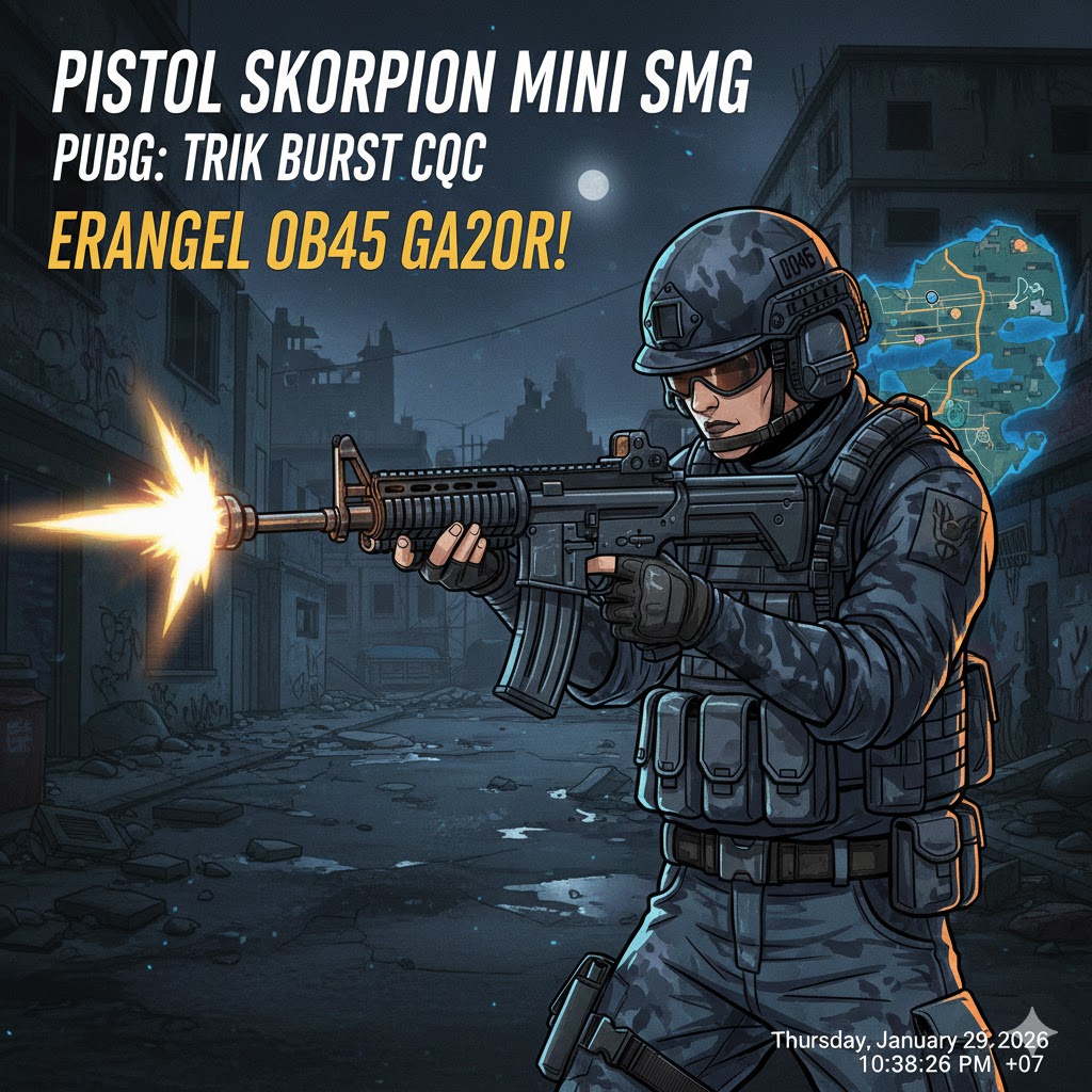 Pistol Skorpion Mini SMG PUBG: Trik Burst CQC Erangel OB45 2026 Gacor!