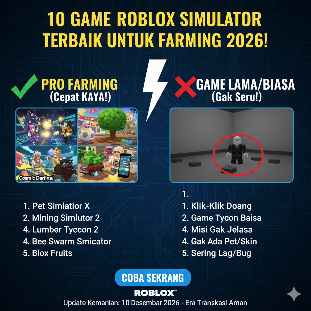 10 Game Roblox Simulator Terbaik untuk Farming 2026!