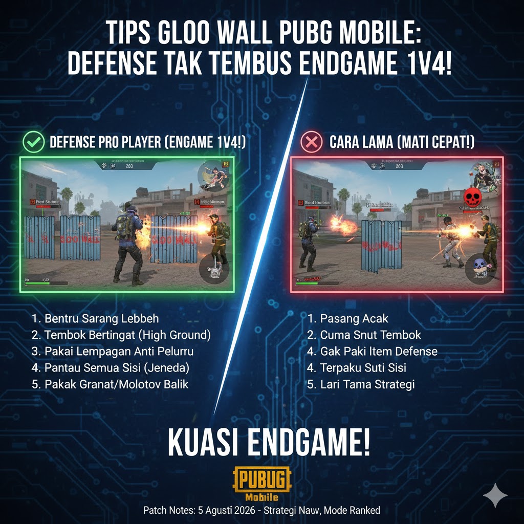 Tips Gloo Wall PUBG Mobile: Defense Tak Tembus Endgame 1v4!
